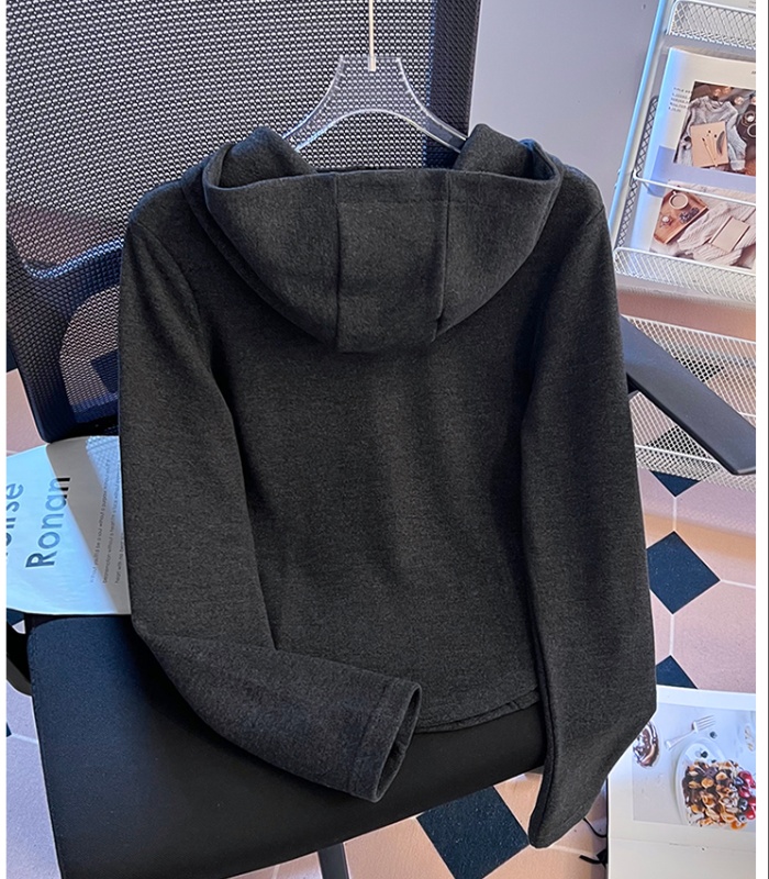 Half zip bottoming shirt Korean style tops for women