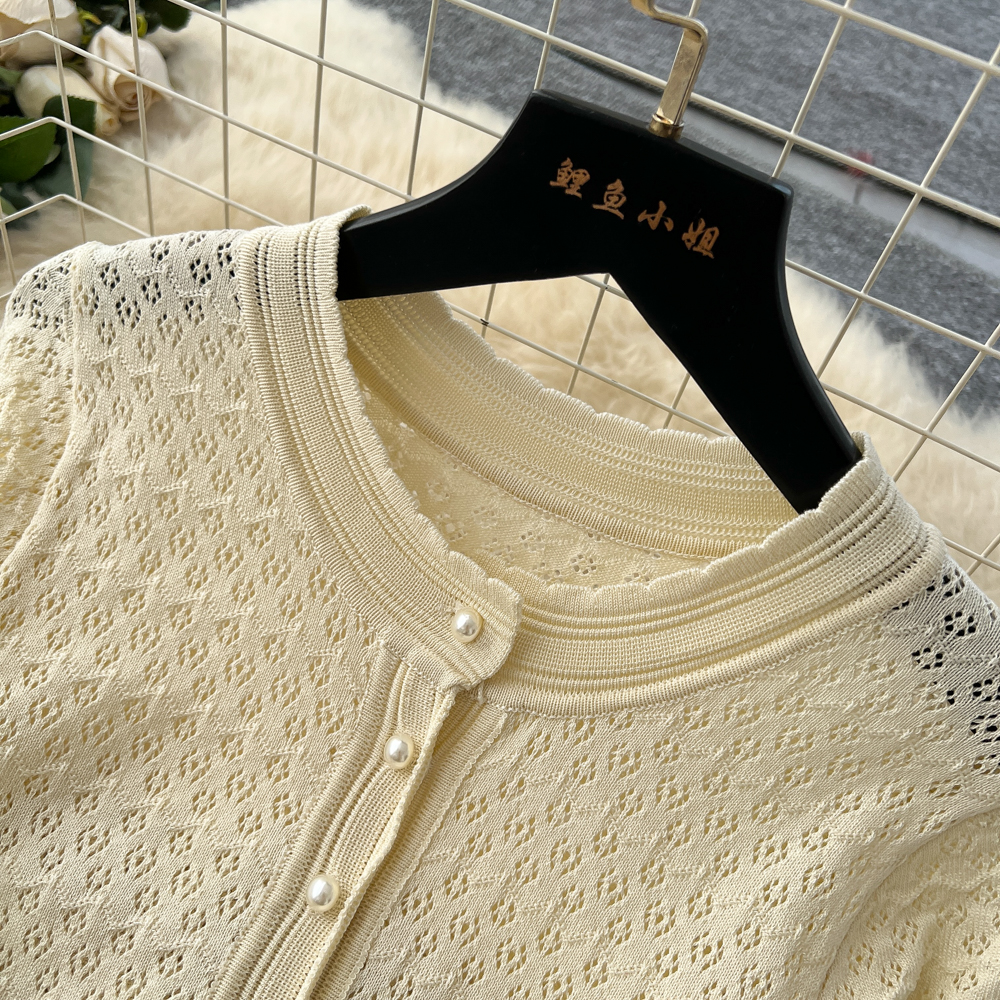 Ladies France style knitted dress spring pinched waist long dress