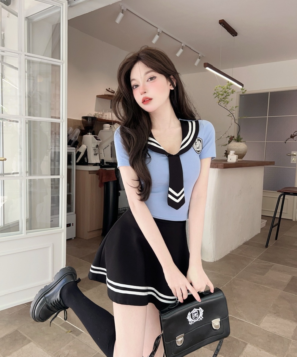 Sexy lapel uniform short work clothing a set