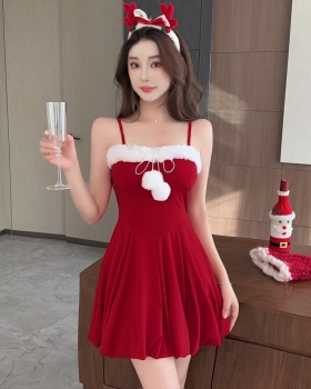 Splice sling dress mixed colors bottoming Sexy underwear