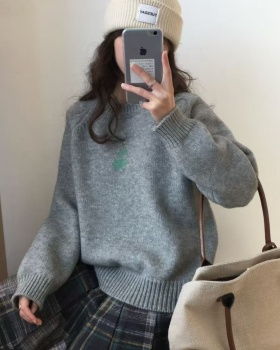 Jacquard loose sweater show young all-match tops for women