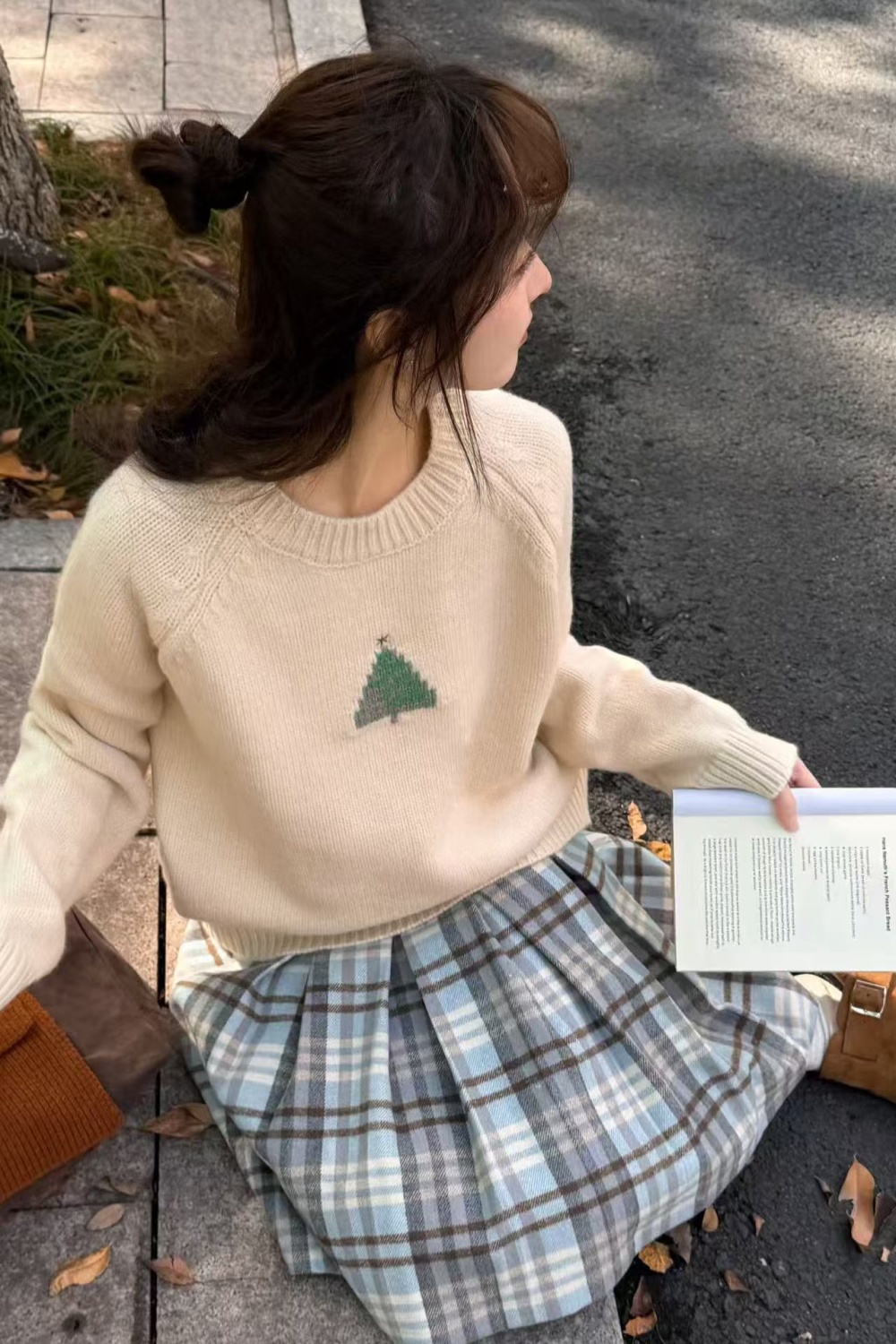 Jacquard loose sweater show young all-match tops for women