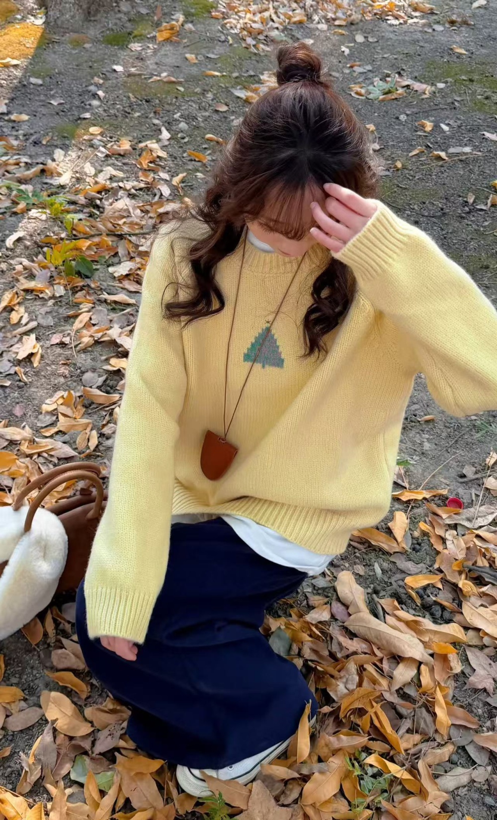 Jacquard loose sweater show young all-match tops for women