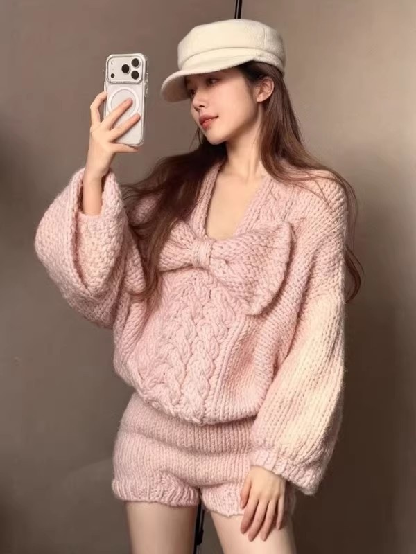 Korean style sweater fashion shorts for women