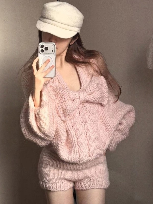 Korean style sweater fashion shorts for women