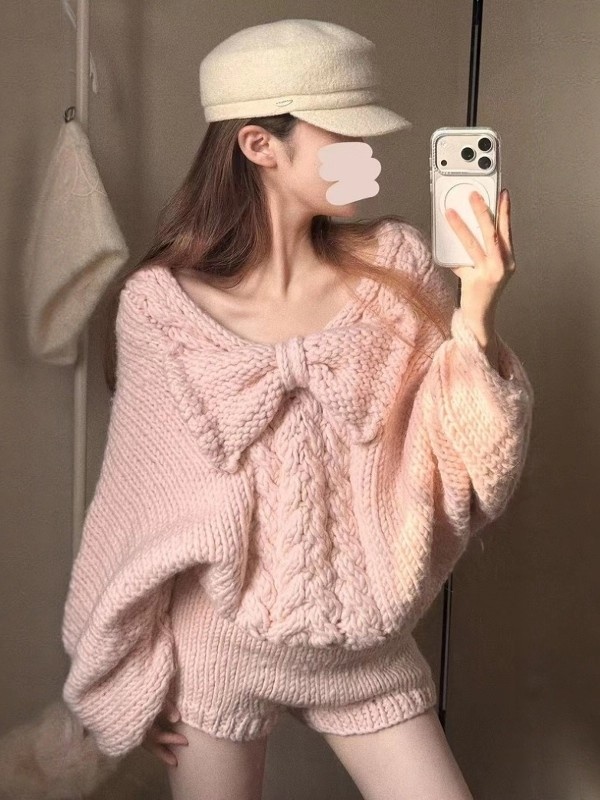 Korean style sweater fashion shorts for women