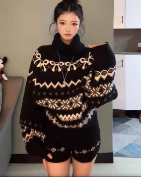 Retro knitted sweater American style tops a set