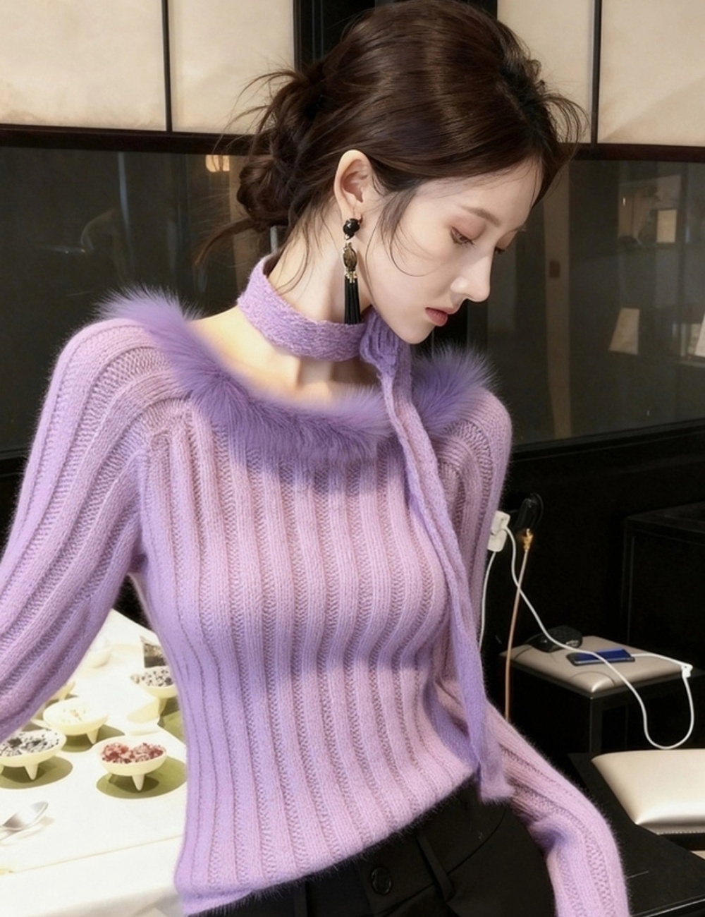 Burr show young halter tops tender autumn slim sweater