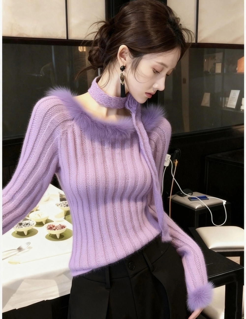 Burr show young halter tops tender autumn slim sweater