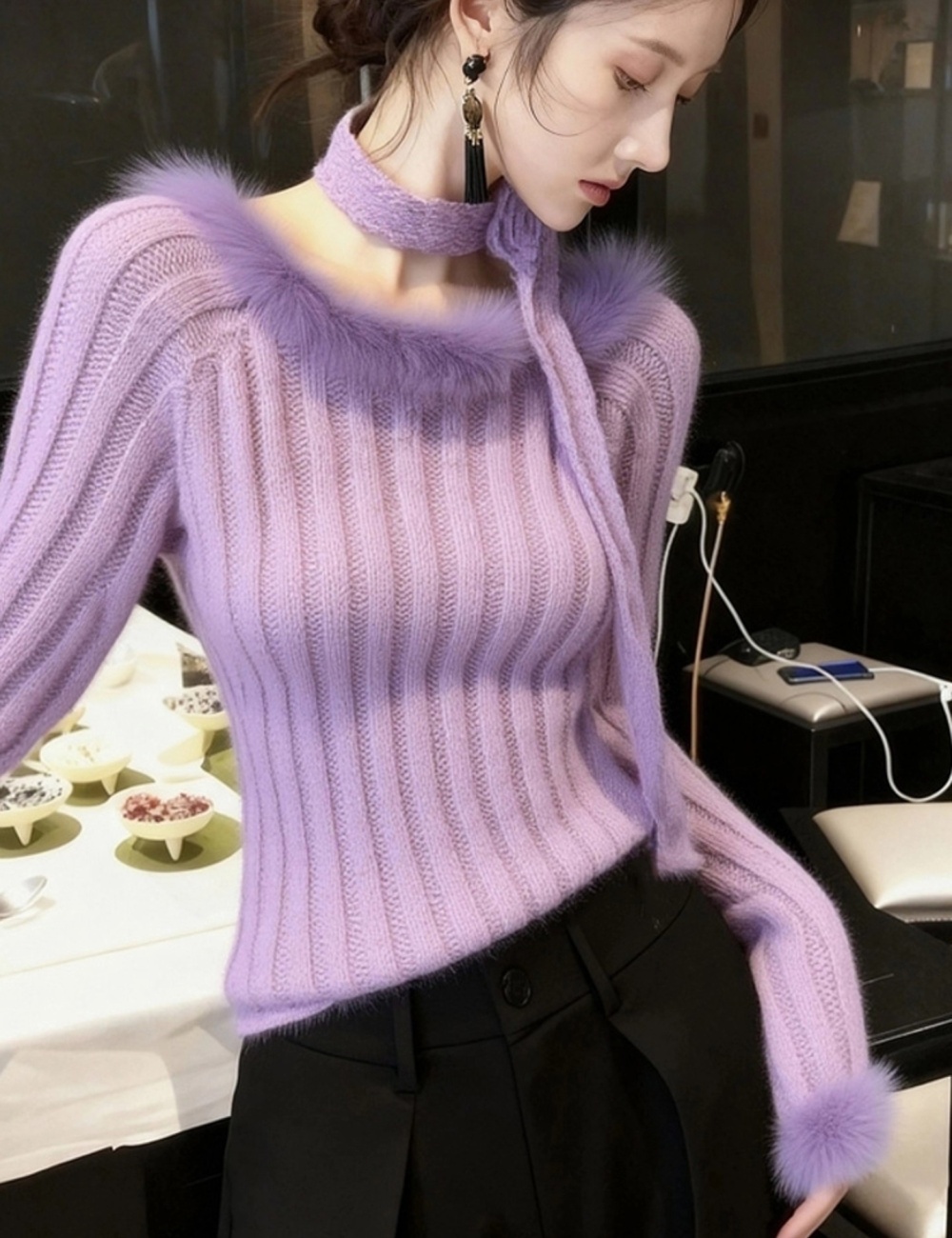 Burr show young halter tops tender autumn slim sweater