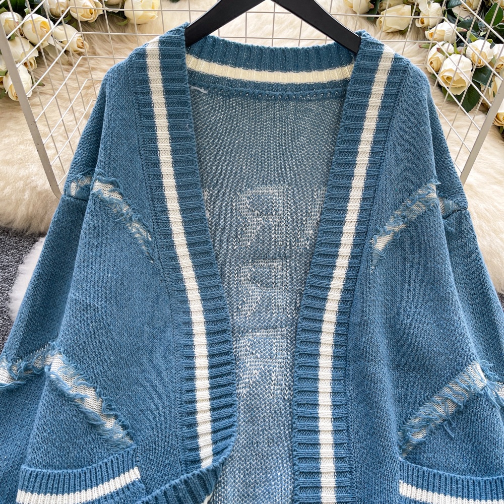 Knitted outside the ride cardigan Korean style loose coat