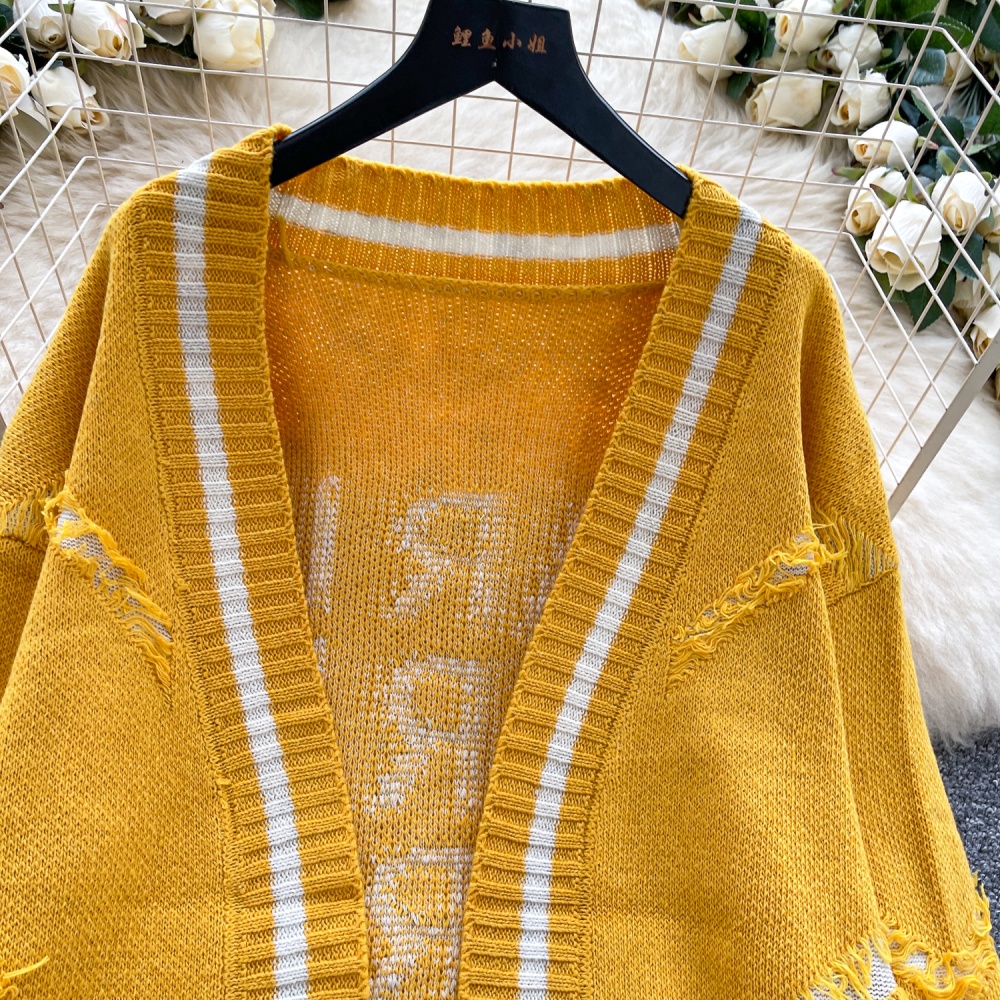 Knitted outside the ride cardigan Korean style loose coat