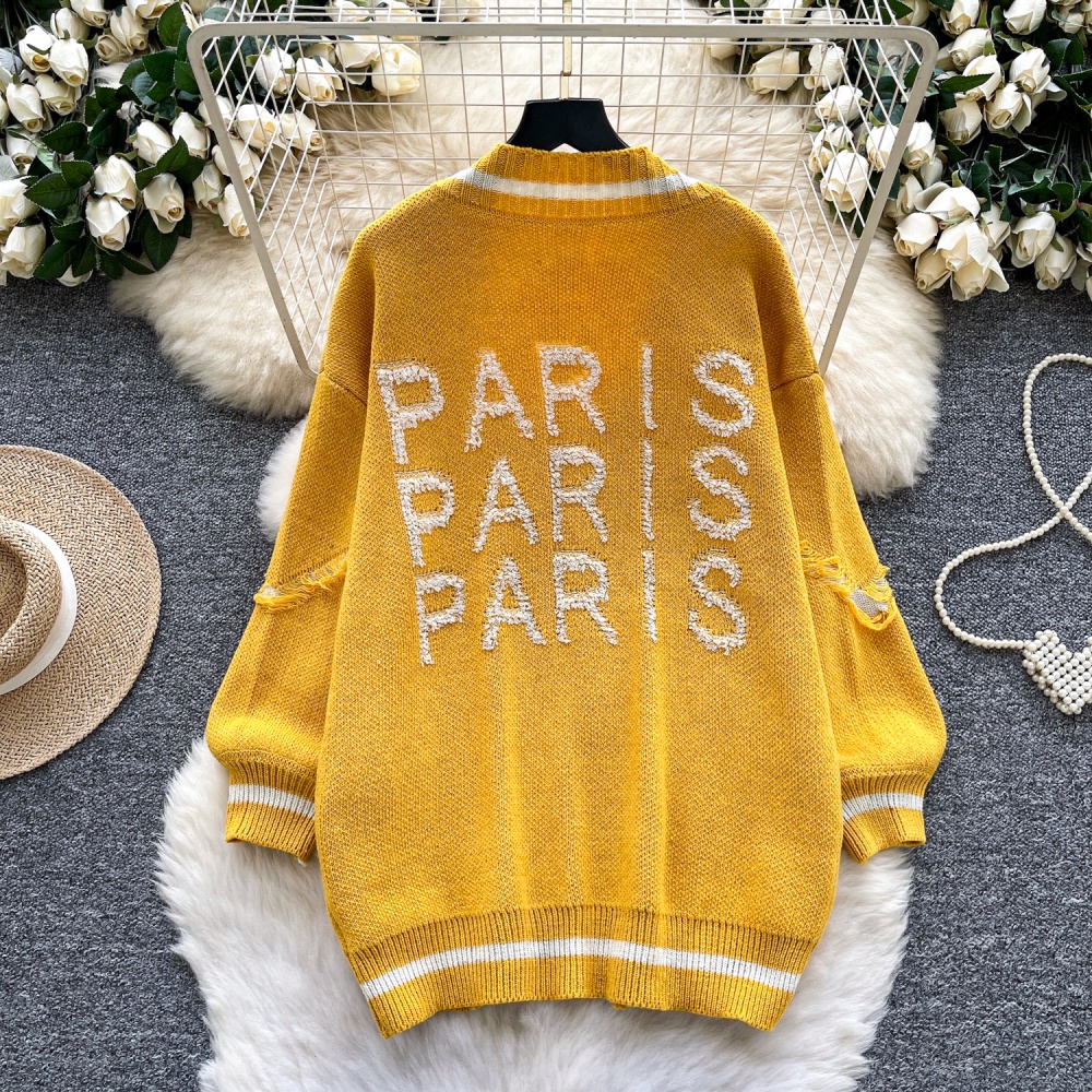 Knitted outside the ride cardigan Korean style loose coat