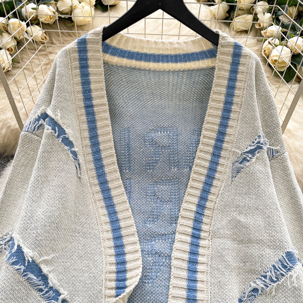 Knitted outside the ride cardigan Korean style loose coat