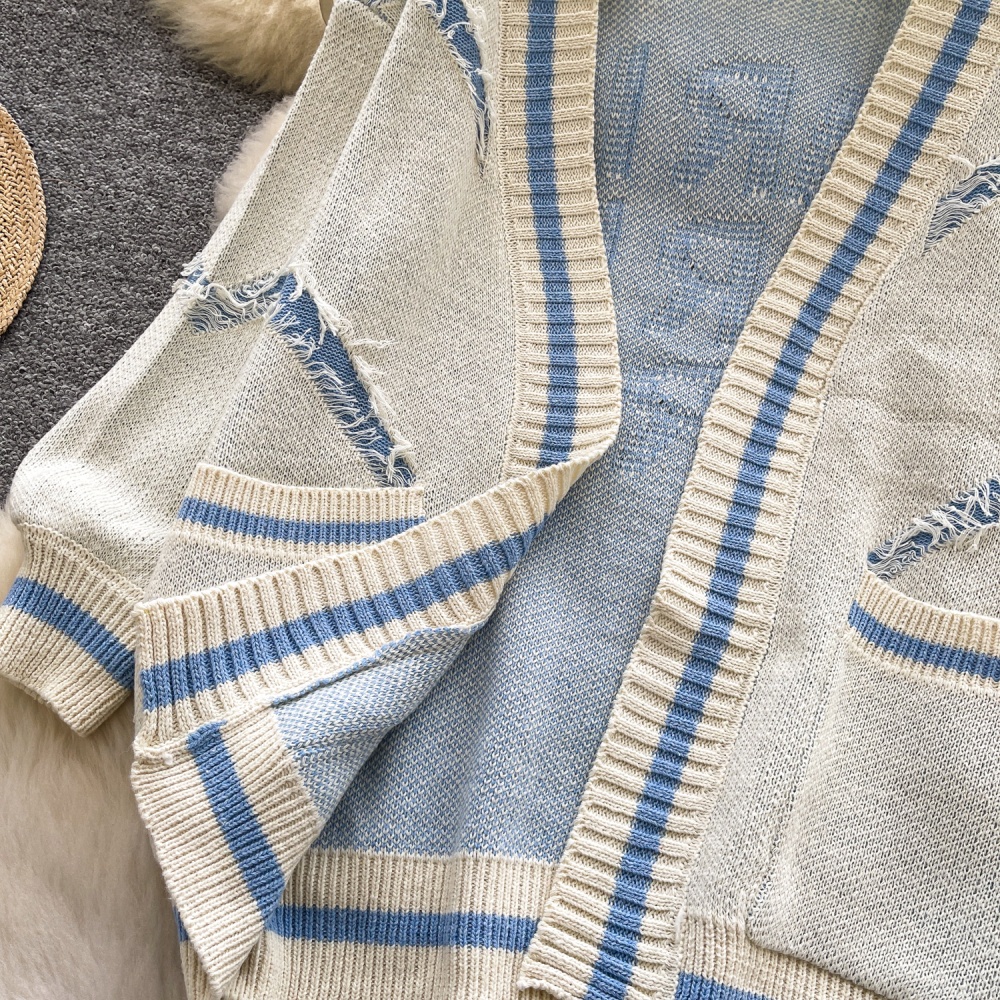 Knitted outside the ride cardigan Korean style loose coat