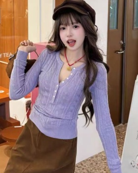 Bottoming long sleeve tops short sweater for women