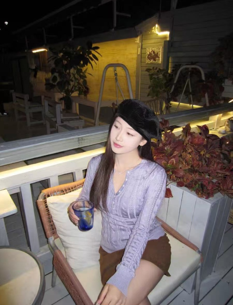 Bottoming long sleeve tops short sweater for women