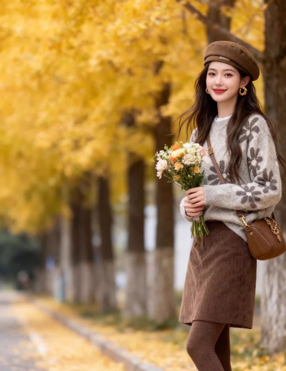 Winter autumn sweater gray tops