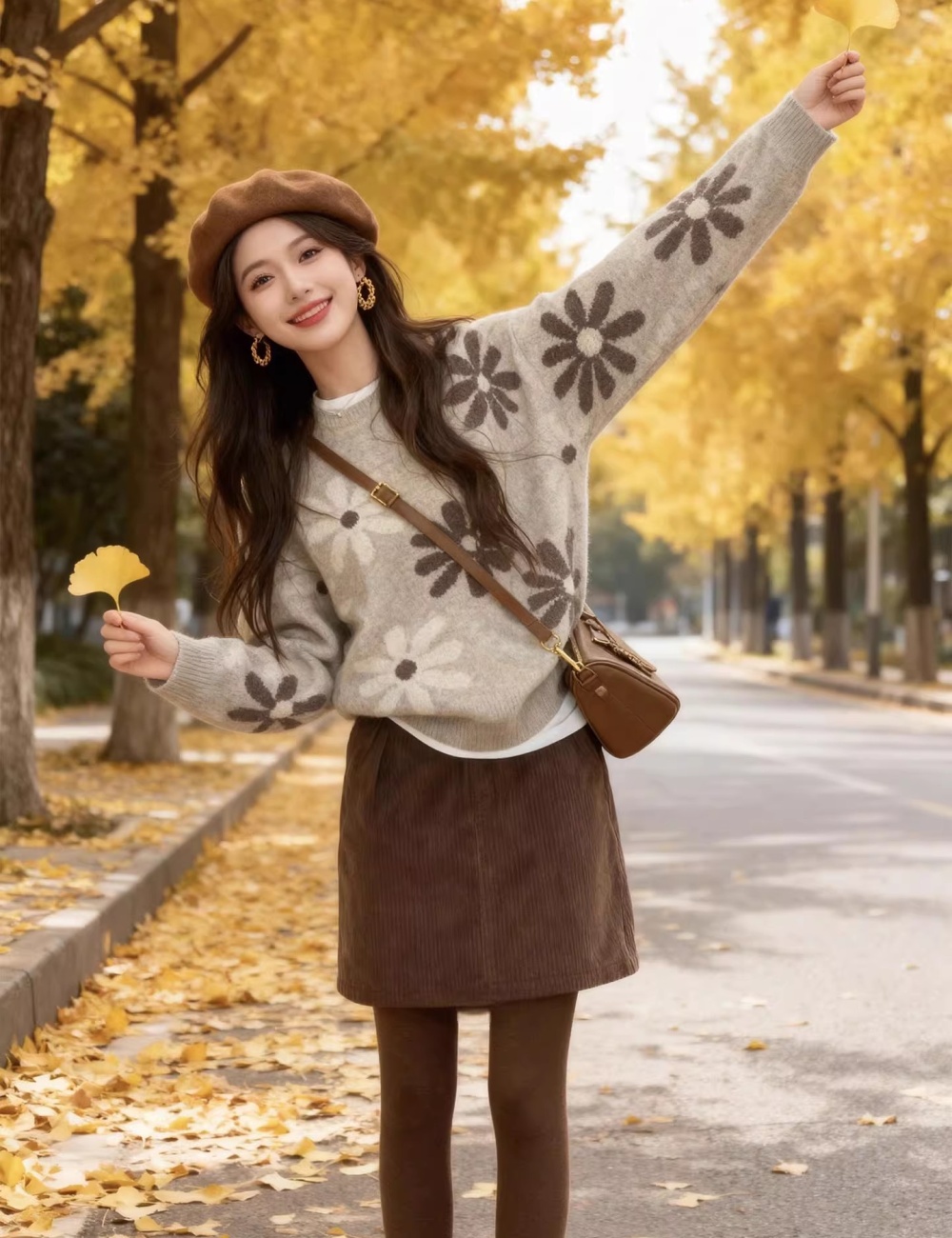Winter autumn sweater gray tops