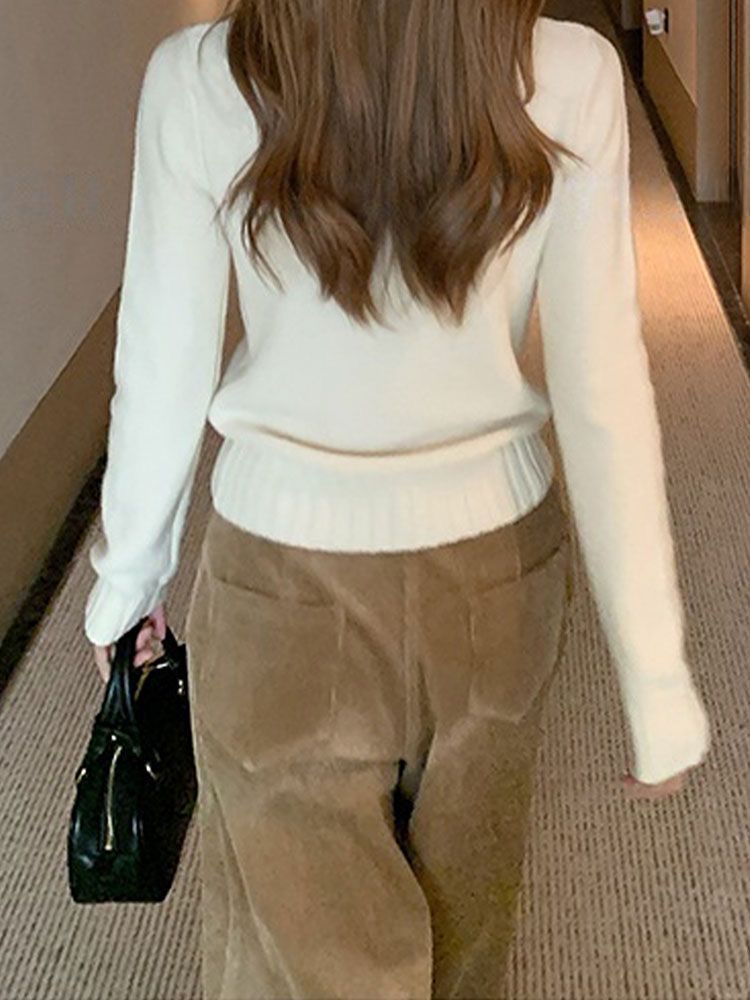 Korean style slim tops autumn and winter college style sweater