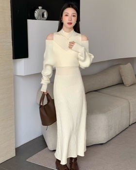 Strapless dress knitted long dress for women