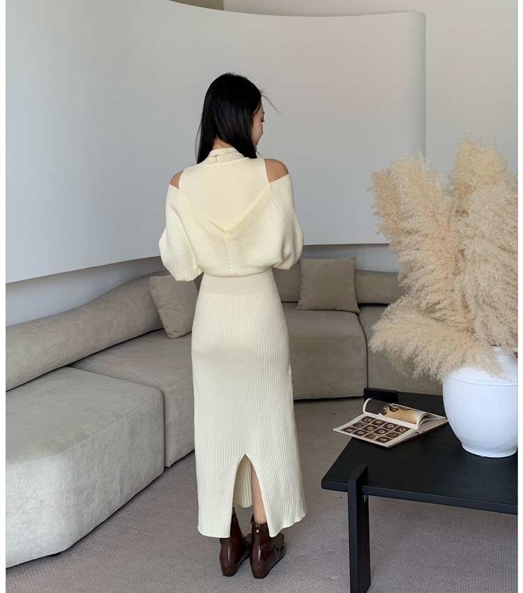 Strapless dress knitted long dress for women