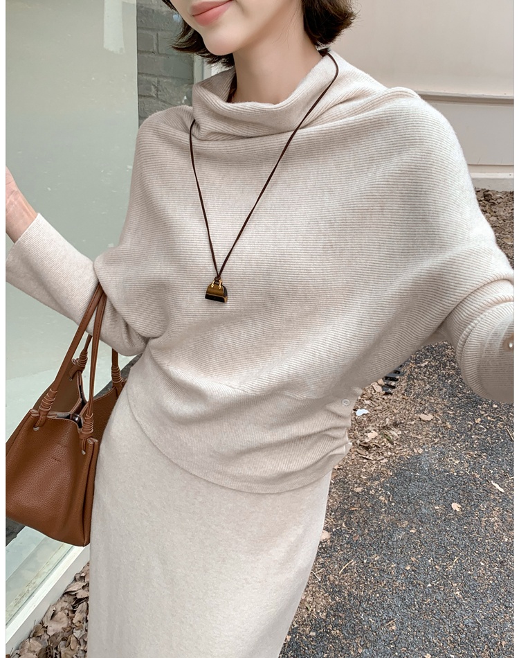 Pinched waist tops high waist skirt a set