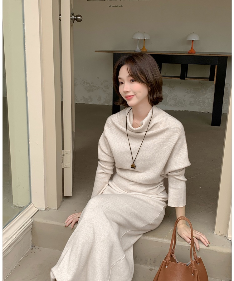 Pinched waist tops high waist skirt a set