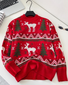 Retro all-match winter tops show young lazy sweater for women