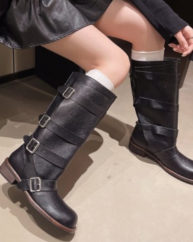 Square head fashion thigh boots lady France style boots