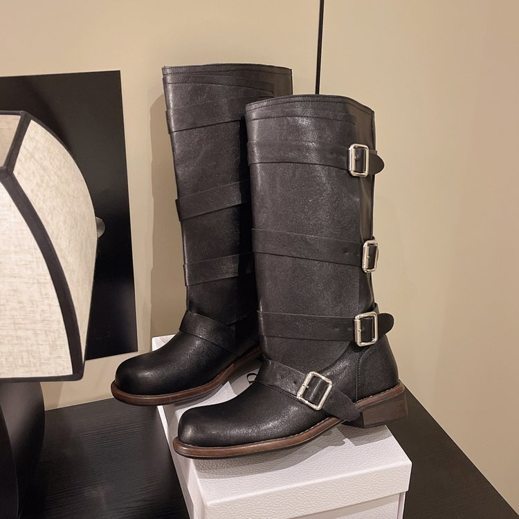 Square head fashion thigh boots lady France style boots