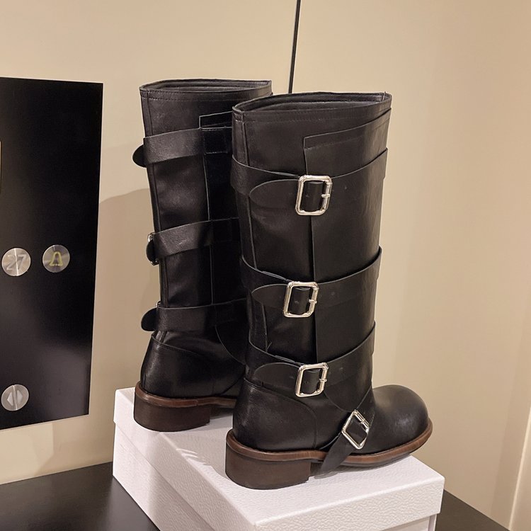 Square head fashion thigh boots lady France style boots