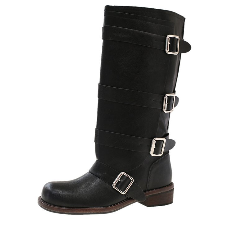 Square head fashion thigh boots lady France style boots