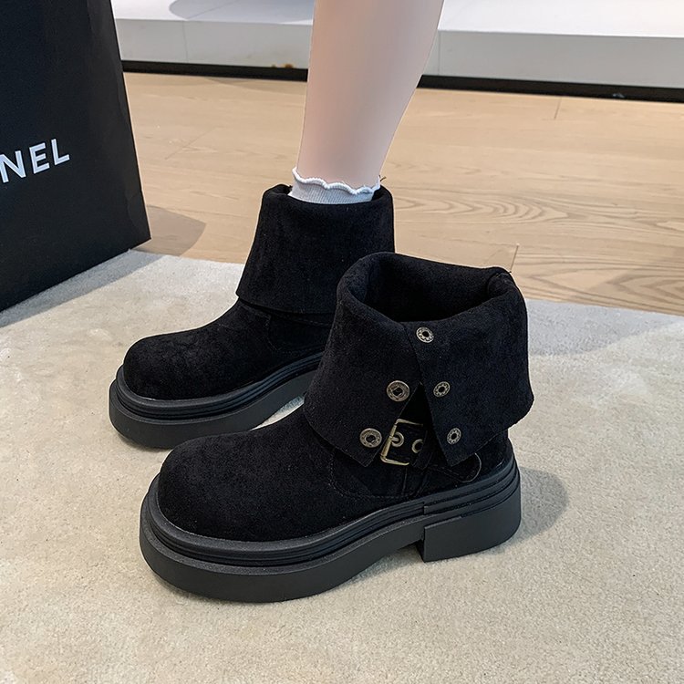 Casual short boots belt buckle martin boots for women