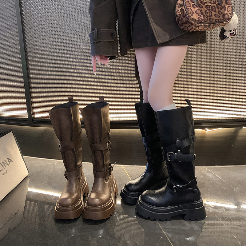 Lady thick crust thigh boots Casual fashion boots
