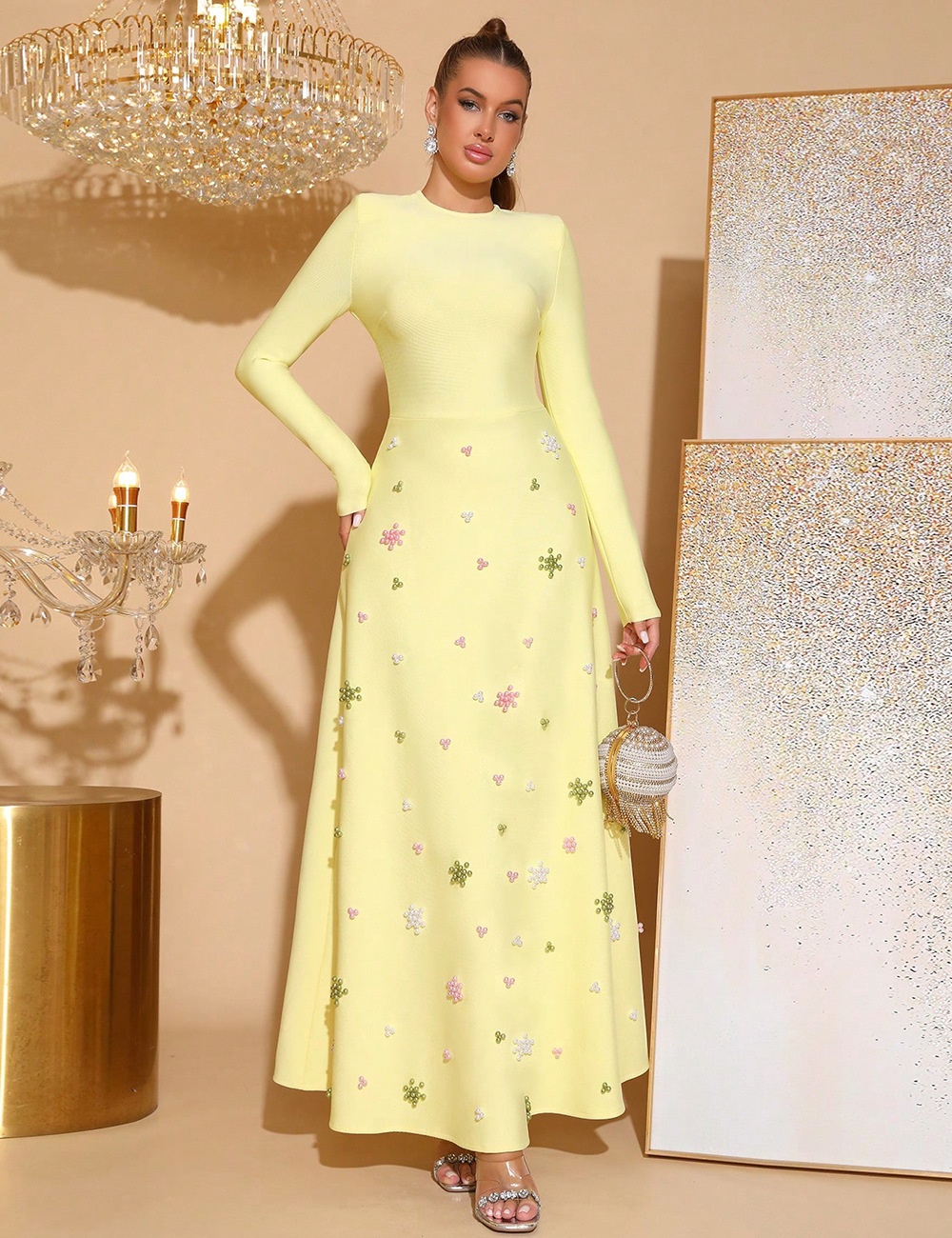 Elegant dress beading long dress for women