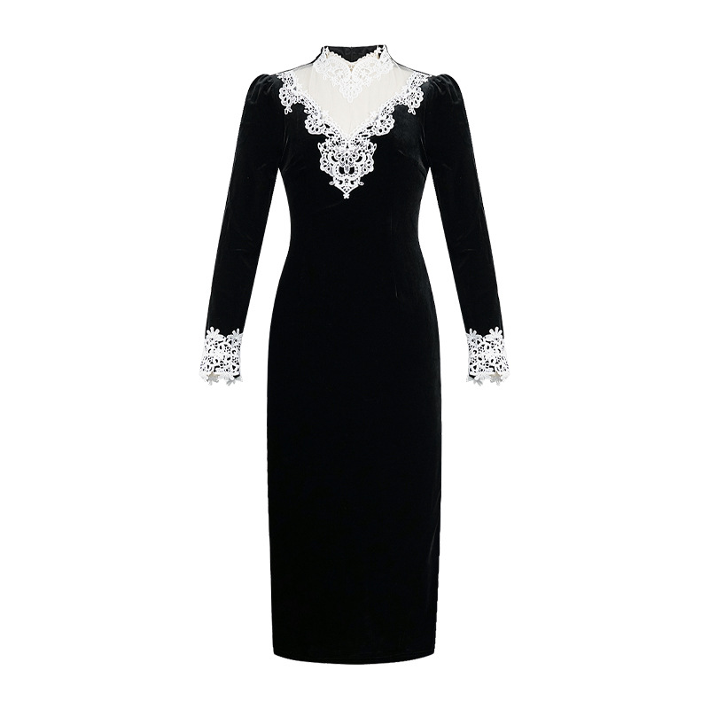 France style ladies dress splice formal dress for women