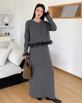 France style elmo sweater chanelstyle skirt 2pcs set