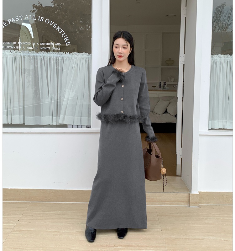 France style elmo sweater chanelstyle skirt 2pcs set