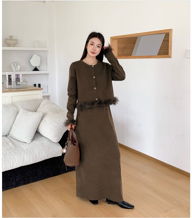 France style elmo sweater chanelstyle skirt 2pcs set