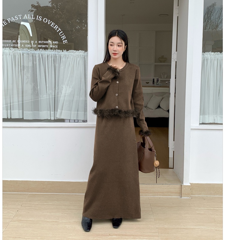 France style elmo sweater chanelstyle skirt 2pcs set