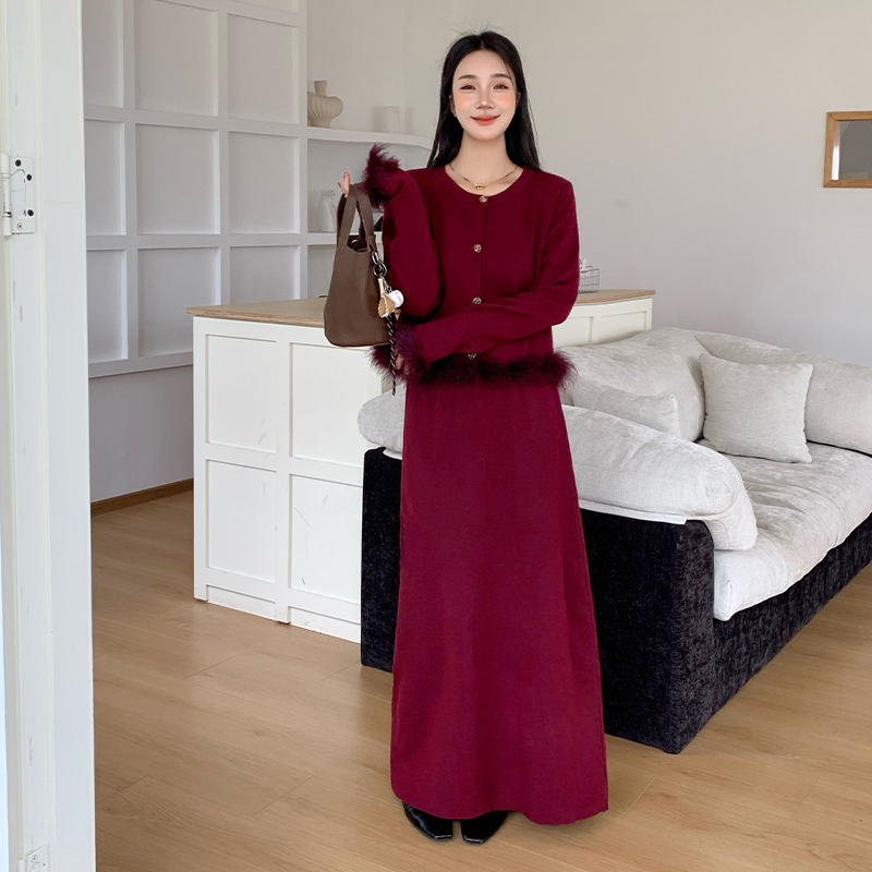 France style elmo sweater chanelstyle skirt 2pcs set