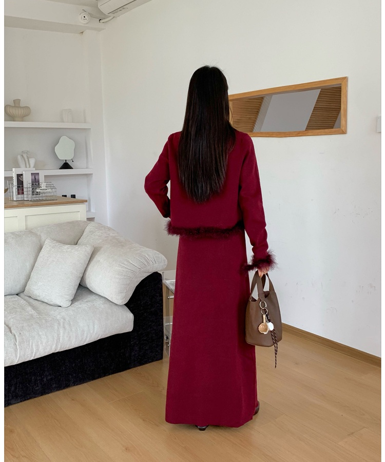 France style elmo sweater chanelstyle skirt 2pcs set