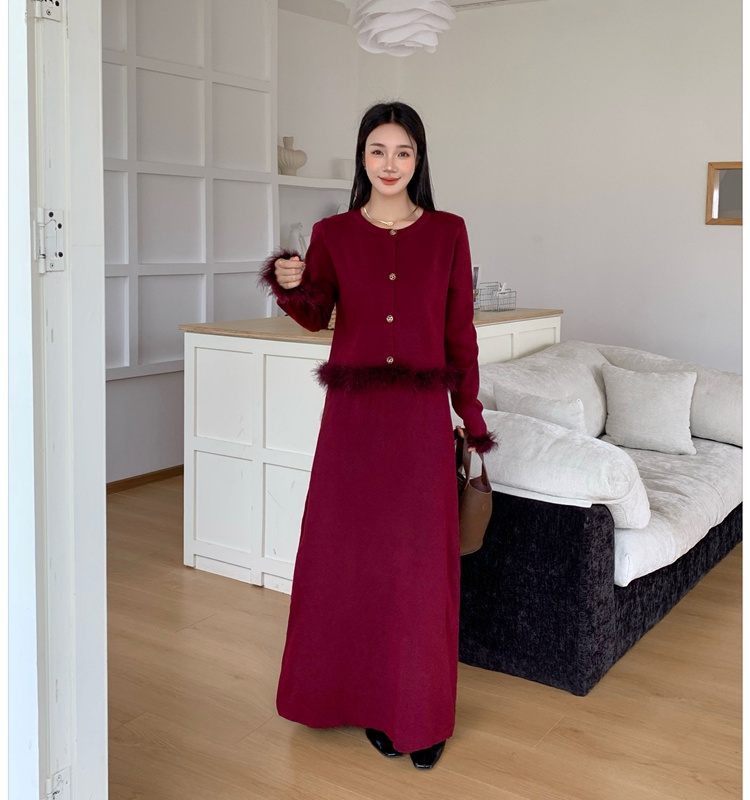 France style elmo sweater chanelstyle skirt 2pcs set