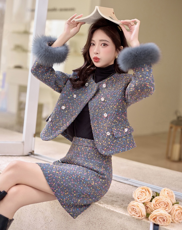 Ladies temperament skirt chanelstyle short skirt a set