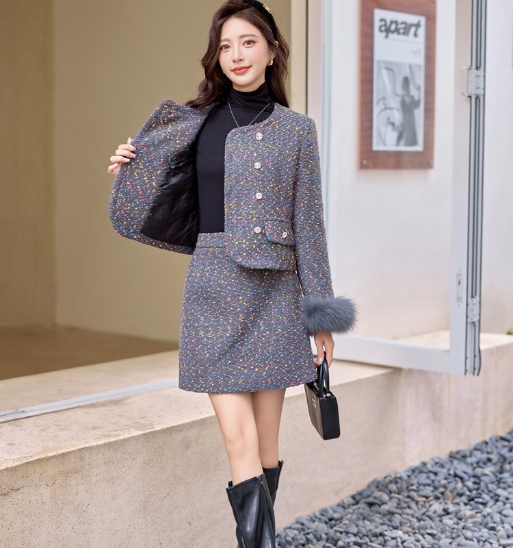 Ladies temperament skirt chanelstyle short skirt a set