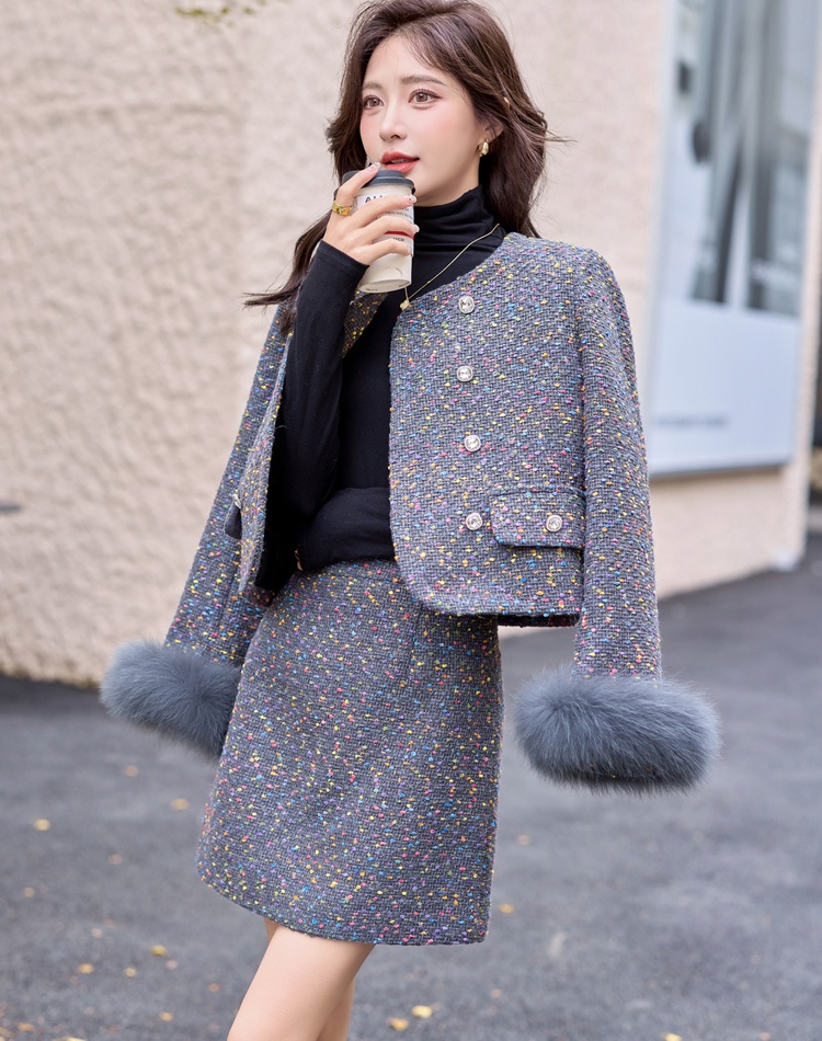 Ladies temperament skirt chanelstyle short skirt a set