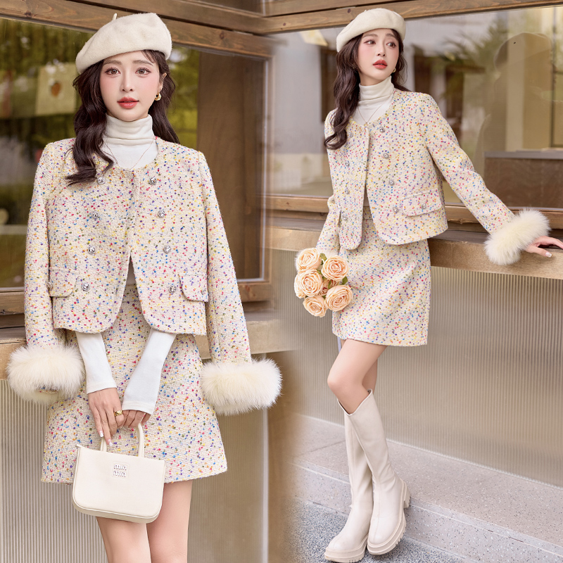 Ladies temperament skirt chanelstyle short skirt a set