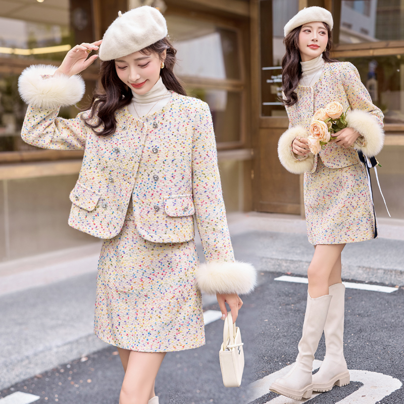 Ladies temperament skirt chanelstyle short skirt a set