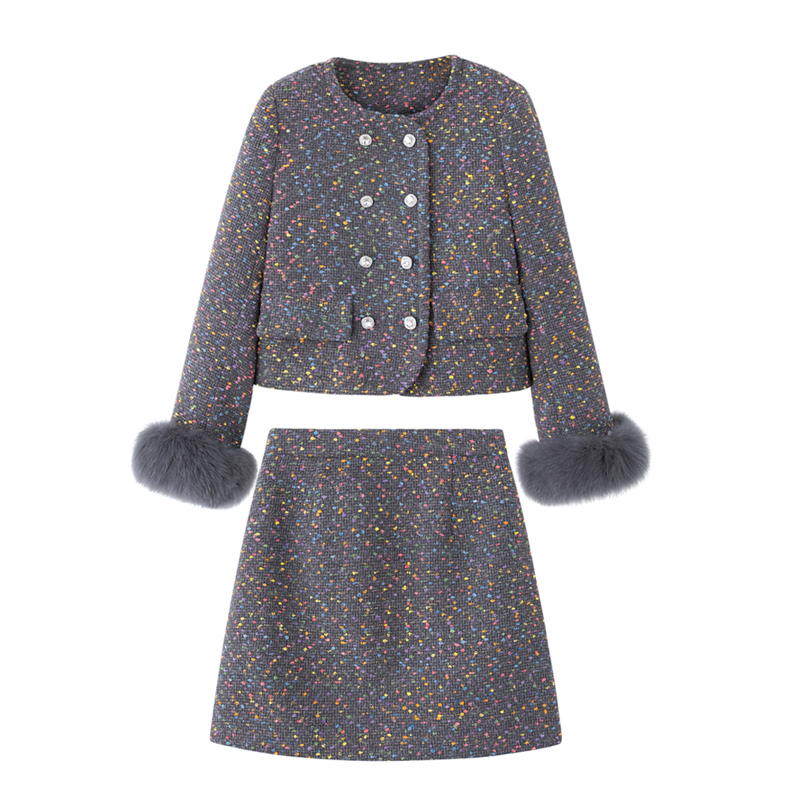 Ladies temperament skirt chanelstyle short skirt a set